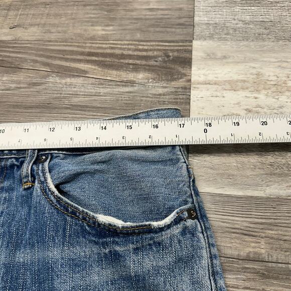 American Eagle Mid Wash Faded Blue Mens 32x32 Relaxed Fit Straight Denim Jeans - Picture 7 of 13